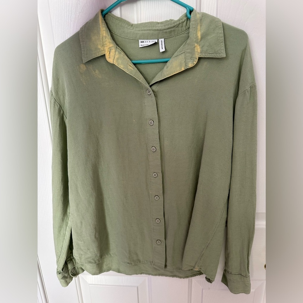 ASOS Linen Blend shirt Khaki